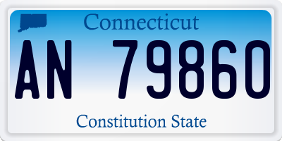 CT license plate AN79860
