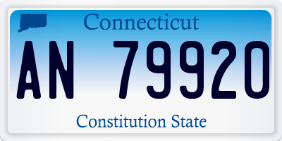 CT license plate AN79920
