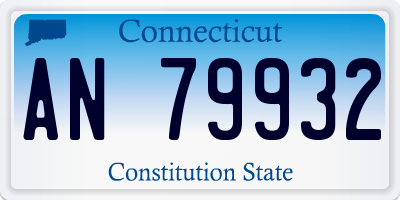 CT license plate AN79932