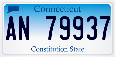 CT license plate AN79937