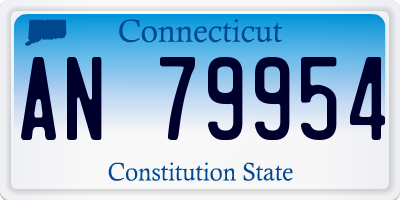CT license plate AN79954