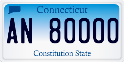 CT license plate AN80000