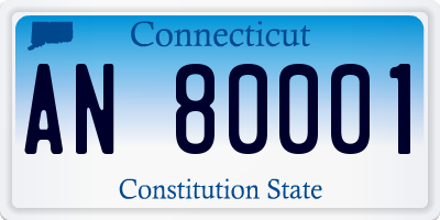 CT license plate AN80001