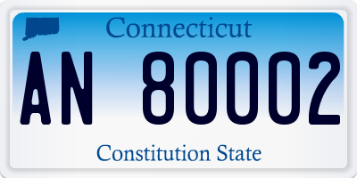 CT license plate AN80002