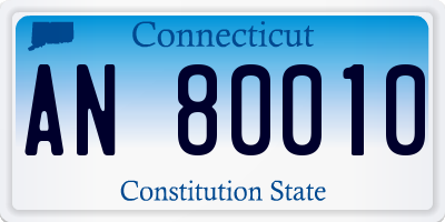 CT license plate AN80010