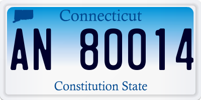CT license plate AN80014