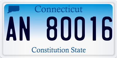 CT license plate AN80016
