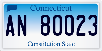 CT license plate AN80023