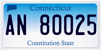 CT license plate AN80025