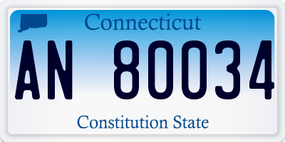 CT license plate AN80034