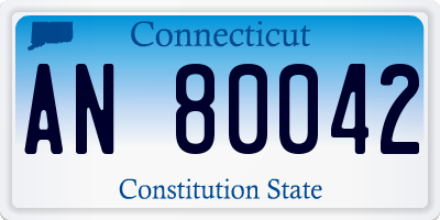 CT license plate AN80042