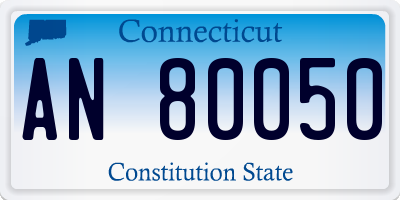 CT license plate AN80050