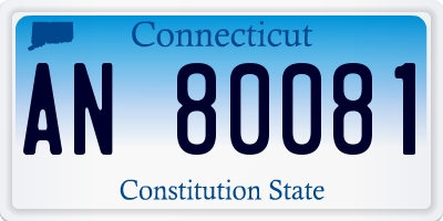 CT license plate AN80081