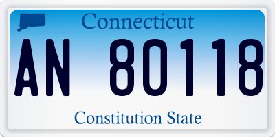 CT license plate AN80118