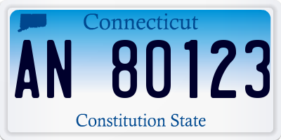 CT license plate AN80123