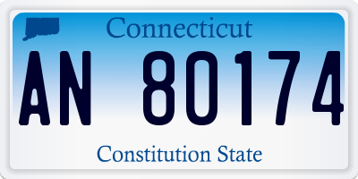 CT license plate AN80174