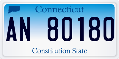 CT license plate AN80180