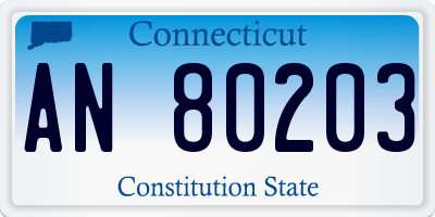 CT license plate AN80203