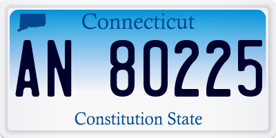 CT license plate AN80225