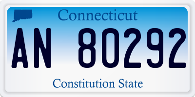 CT license plate AN80292