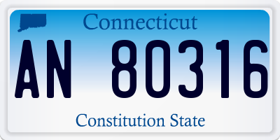 CT license plate AN80316