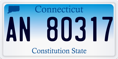 CT license plate AN80317