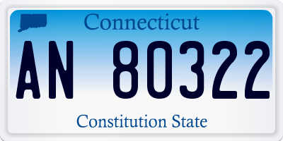 CT license plate AN80322