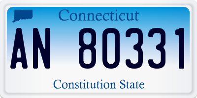 CT license plate AN80331