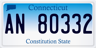 CT license plate AN80332