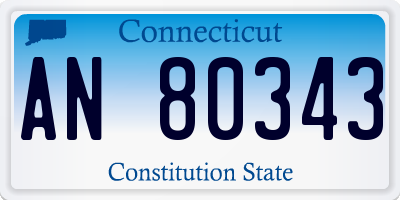 CT license plate AN80343