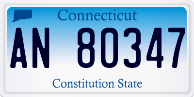 CT license plate AN80347