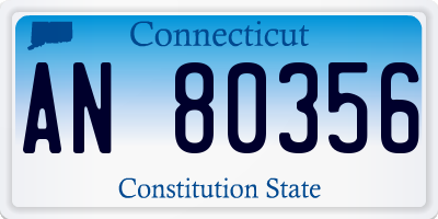CT license plate AN80356