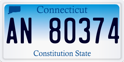 CT license plate AN80374