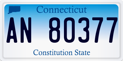 CT license plate AN80377