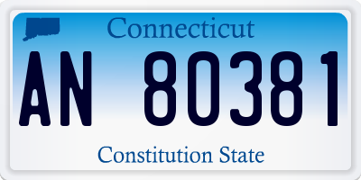 CT license plate AN80381