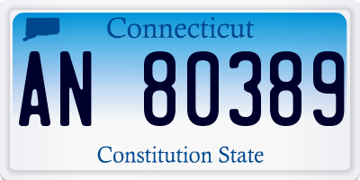 CT license plate AN80389