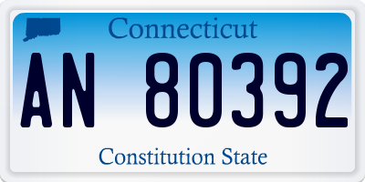 CT license plate AN80392