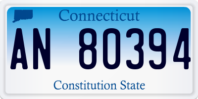 CT license plate AN80394