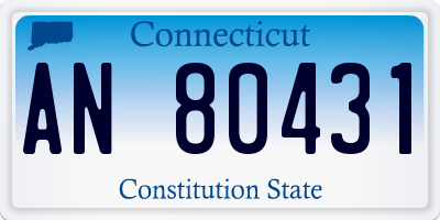 CT license plate AN80431