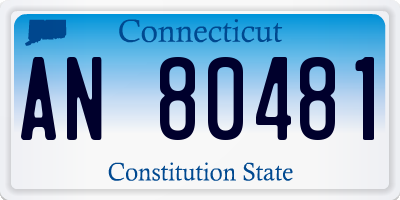 CT license plate AN80481