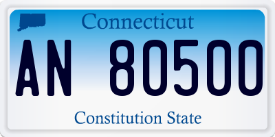 CT license plate AN80500