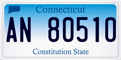 CT license plate AN80510