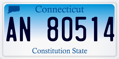 CT license plate AN80514