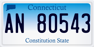 CT license plate AN80543