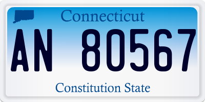 CT license plate AN80567