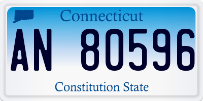CT license plate AN80596