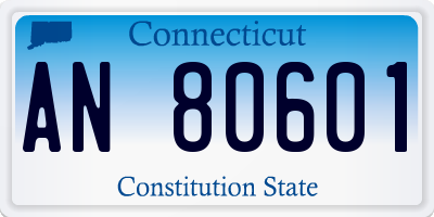 CT license plate AN80601