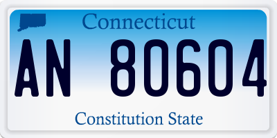 CT license plate AN80604