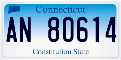 CT license plate AN80614