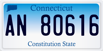 CT license plate AN80616